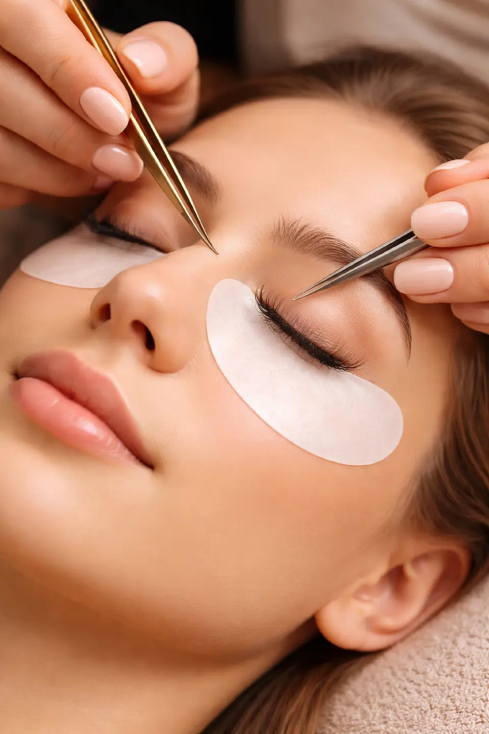 Professional eyelash extensions application at best Dubai salon