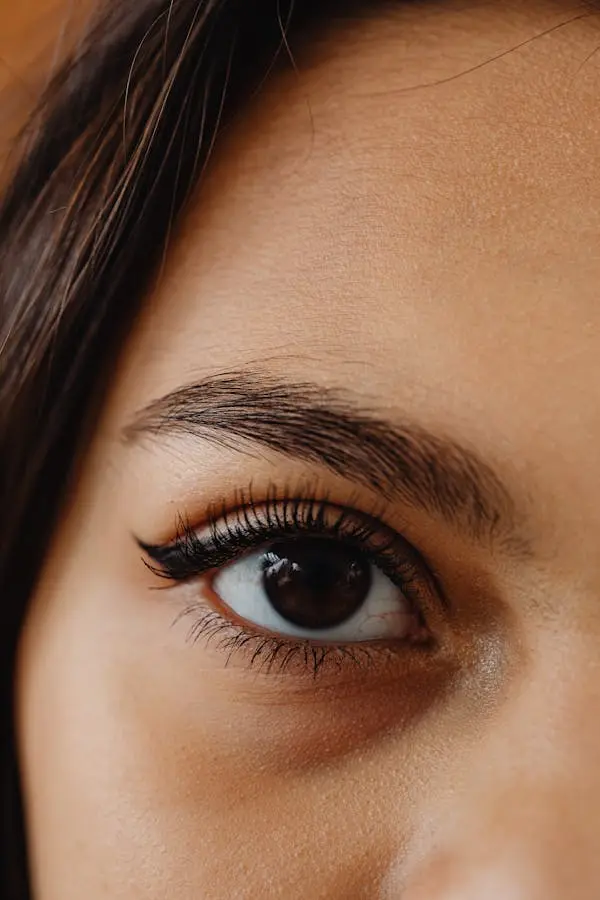 Beautiful eyes with natural eyelash extensions