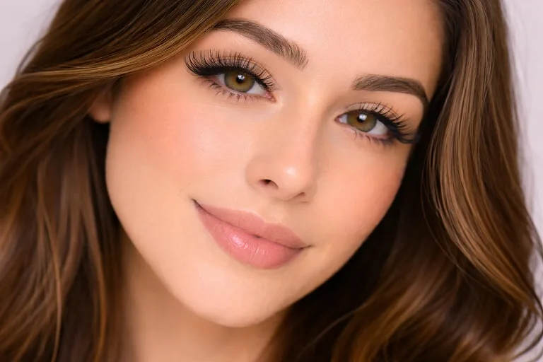 Mink eyelash extensions close-up result in Dubai